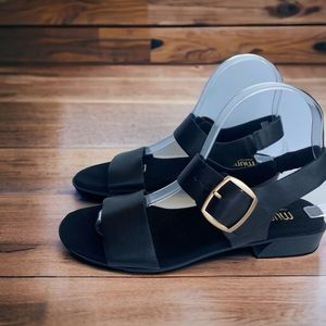 New Munro Cleo Sandal..Made for Comfort! Black Straps Leather Size 8SS